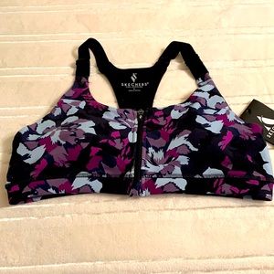 Sketchers Go-Flex Black & Floral Print Sports Bra